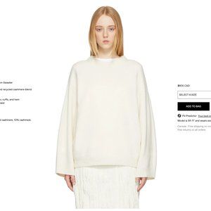 TOTEME Off-White Knit Monogram Sweater Size XS